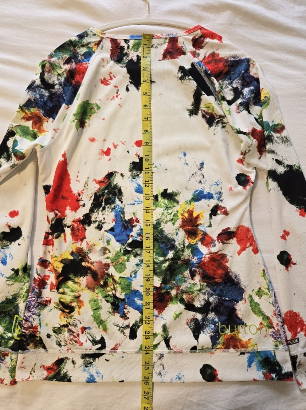 Burton Dryride Base Layer, Women’s L Paint-Splash Long Sleeve Top, Multicolor - Picture 10 of 14